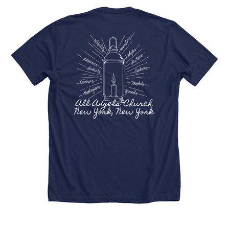 Youth Retreat 2026, a Solid Navy Blend Premium Unisex Tee (back-view)