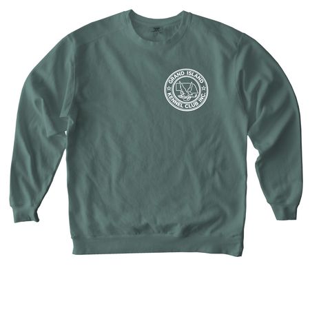 GIKC white logo&nbsp;, a Blue Spruce Comfort Colors Crewneck Sweatshirt