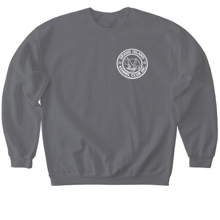 GIKC white logo&nbsp;, a Charcoal Softstyle Crewneck Sweatshirt