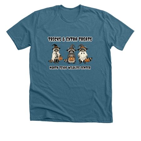 tricks and extra treats, a Heather Deep Teal Premium Unisex Tee