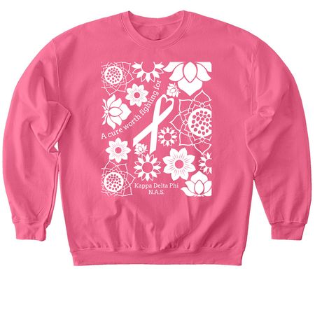 A Cure Worth Fighting For, a Pink Lemonade Softstyle Crewneck Sweatshirt