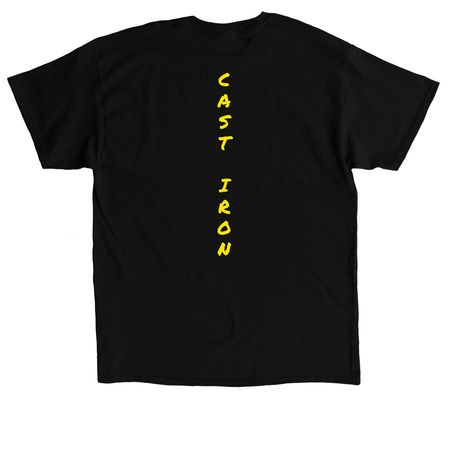 Yellow Cast Iron, a Black Classic Unisex Tee (back-view)