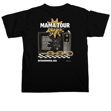 Mama Tour., a Black Comfort Colors Unisex Tee
