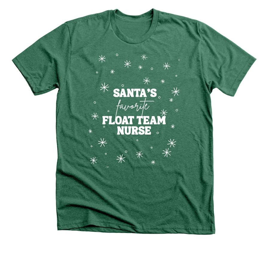Santa's Favorite Float Team, a Heather Grass Green Premium Unisex Tee
