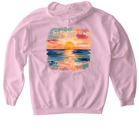 Psalm 19:1, a Light Pink Gildan Softstyle Pullover Hoodie (back-view)