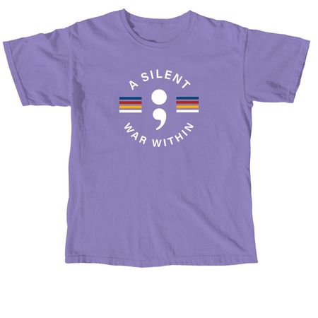 "A Silent War Within" Awareness Tee, a Violet Comfort Colors Unisex Tee