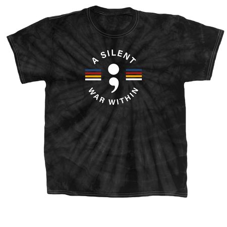 "A Silent War Within" Awareness Tee, a Black Classic Tie Dye Tee
