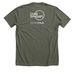 Sorry I'm Late, a Heather Military Green Premium Unisex Tee (back-view)