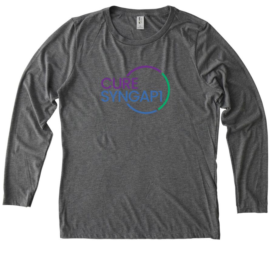 CURE SYNGAP1 LOGO, a Aluminum Grey Allmade Eco Triblend Women?s Long Sleeve Tee