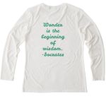 Wonder & Wander, a Fairly White Allmade Eco Triblend Women?s Long Sleeve Tee (back-view)