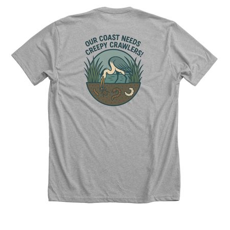 Creepy Crawlers for the Coast, a Athletic Heather Premium Unisex Tee (back-view)