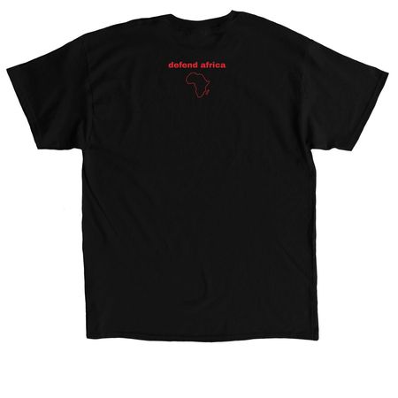 AES Defend Africa, a Black Classic Unisex Tee (back-view)