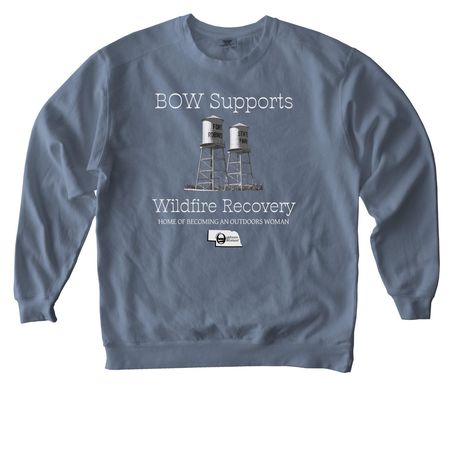 Support Fort Robinson Wildfire Recovery, a Blue Jean Comfort Colors Crewneck Sweatshirt