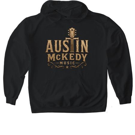 Rustic Austin Logo Shirt, a Black Gildan Softstyle Pullover Hoodie