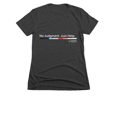 No Judgment. Just Help. with Color Bar, a Charcoal Women's Slim Fit Tee