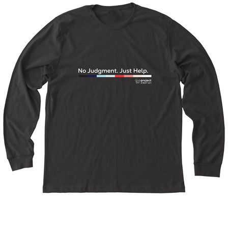No Judgment. Just Help. with Color Bar, a Dark Grey Heather Premium Long Sleeve Tee
