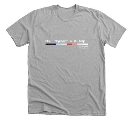 No Judgment. Just Help. with Color Bar, a Athletic Heather Premium Unisex Tee