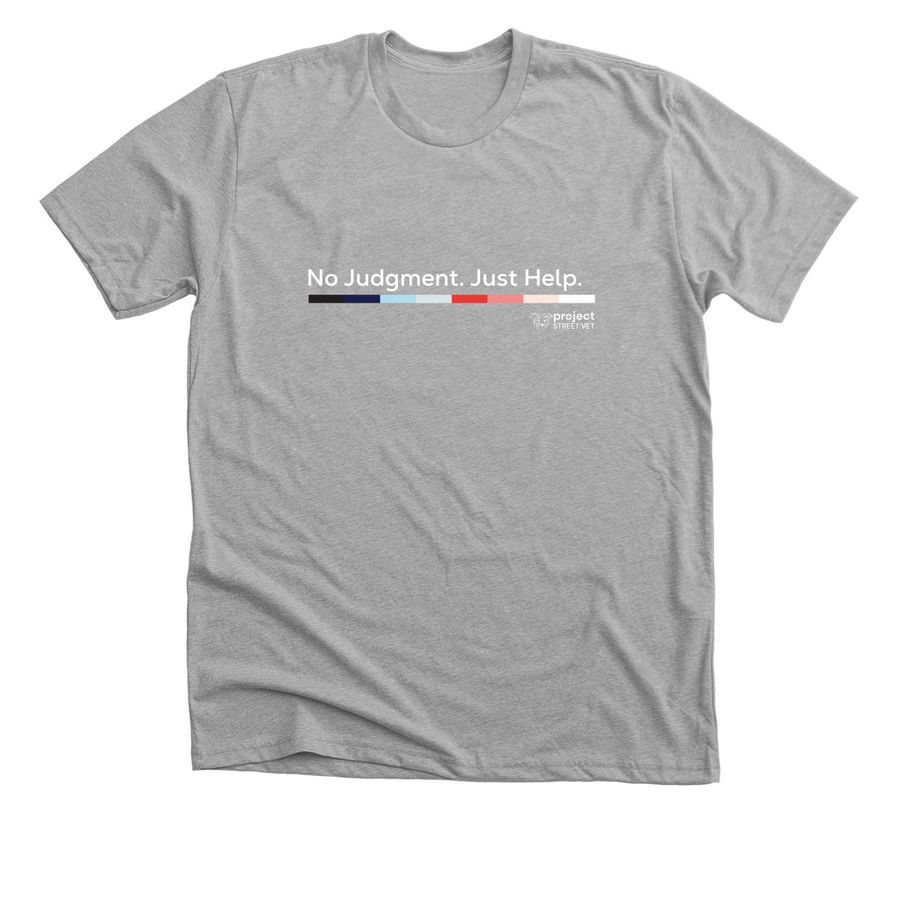 No Judgment. Just Help. with Color Bar, a Athletic Heather Premium Unisex Tee