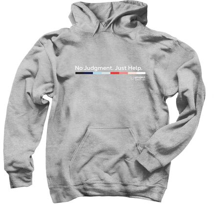 No Judgment. Just Help. with Color Bar, a Sport Grey Pullover Hoodie
