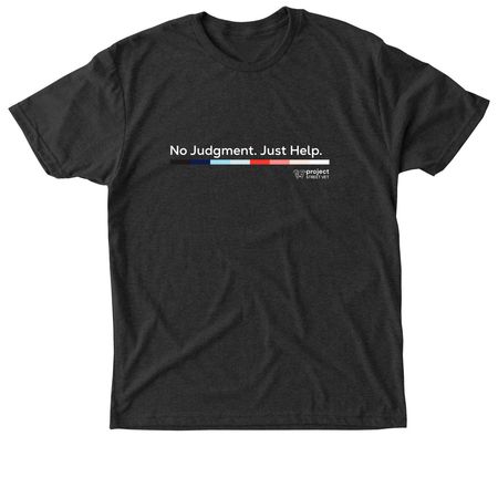 No Judgment. Just Help. with Color Bar, a Vintage Black Triblend Unisex Tee