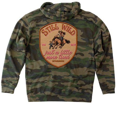 Still Wild. Patch Edition., a Forest Camo Heavyweight Camo Pullover Hoodie