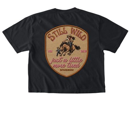 Still Wild. Patch Edition., a Black Comfort Colors Boxy Tee