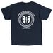 Teena's class shirt (adult and youth sizes), a Navy Classic Unisex Tee (back-view)