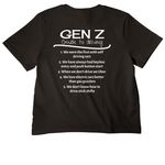 SKPcars Gen Z guide, a Black Women's Heavyweight Tee (back-view)