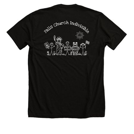 National & Hands Across Logos, a Solid Black Blend Premium Unisex Tee (back-view)