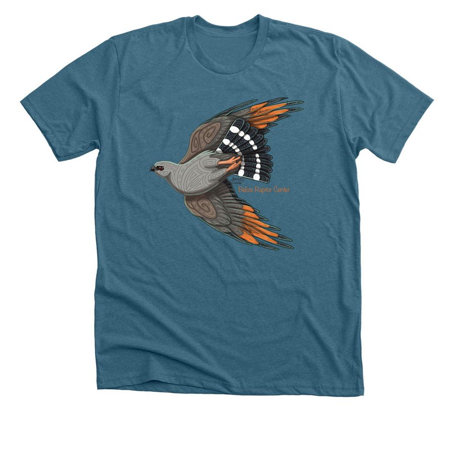 Belize Raptor Center - Plumbeous Kite, a Heather Deep Teal Premium Unisex Tee
