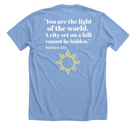 Summer tops for women/teens!, a Heather Carolina Blue Premium Unisex Tee (back-view)