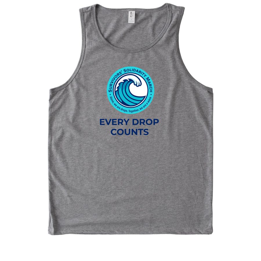 Every Drop - Blue with Logo, a Aluminum Grey Allmade Eco Triblend Tank