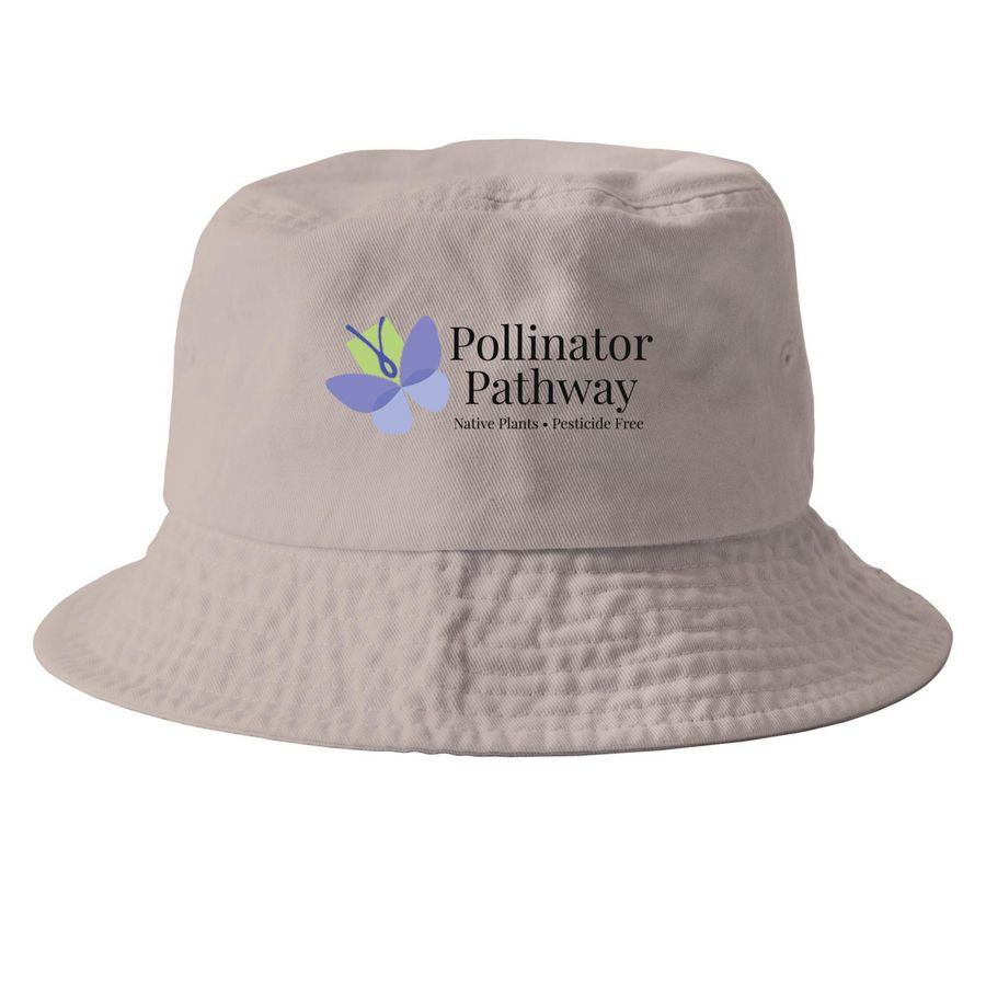 Pollinator Pathway hats, a Khaki Printed Bucket Hat
