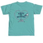 Ahoy Me Hearties, a Seafoam Comfort Colors Unisex Tee (back-view)