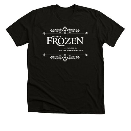 Disney's Frozen - Filigree - White Font, a Solid Black Blend Premium Unisex Tee