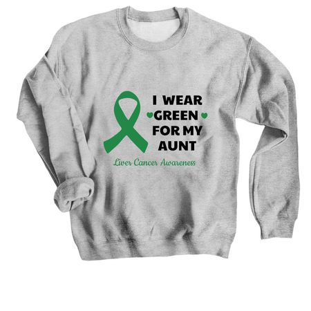I Wear Green for my Aunt (adult sizes), a Sport Grey Crewneck Sweatshirt