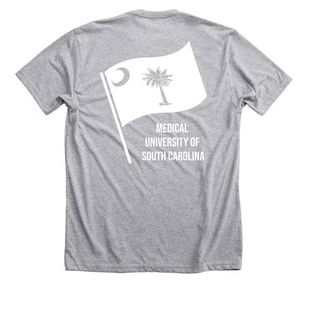 MUSC FLAG, a Athletic Heather Premium Unisex Tee (back-view)