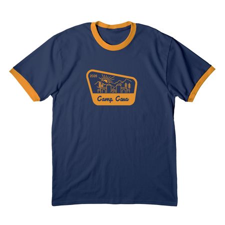 Camp Casa 2026, a Navy/ Gold Cotton Ringer Tee