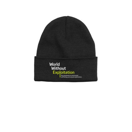 WorldWE Beanie, a Black Printed Base Camp Beanie