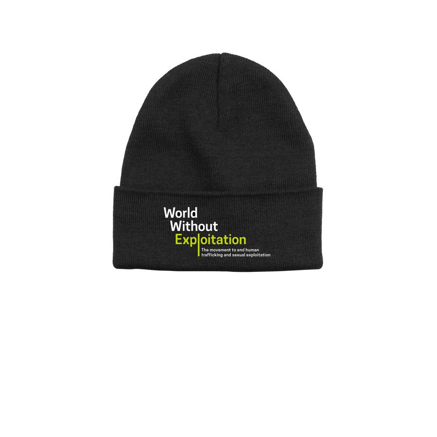 WorldWE Beanie, a Black Printed Base Camp Beanie