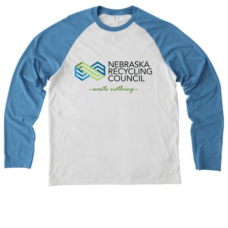 Nebraska Recycling Council Tops&nbsp;, a Azure Blue/ Bright White Allmade Eco Triblend Colorblock Raglan Long Sleeve Tee
