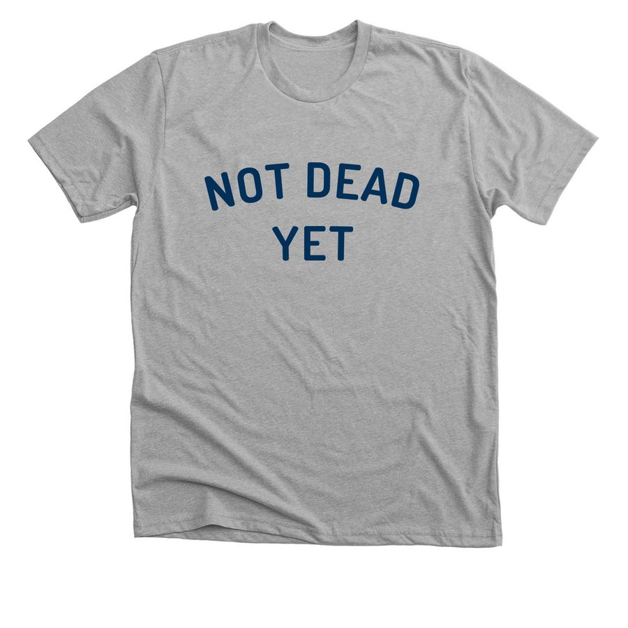 NOT DEAD YET ?90s PE uniform?, a Athletic Heather Premium Unisex Tee