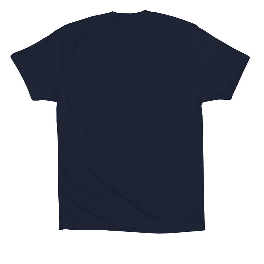 Addicted to STS, a Navy Premium Cotton Tee (back-view)