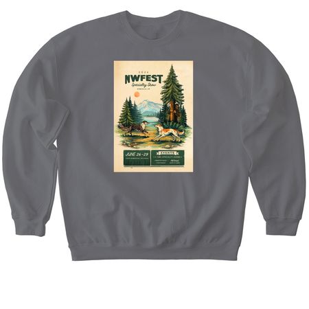 NWFest 2026: Poster Logo Apparel, a Charcoal Softstyle Crewneck Sweatshirt