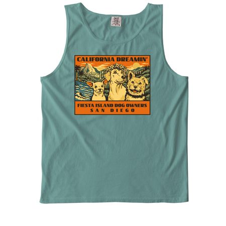 California - FIDO, a Seafoam Comfort Colors Tank Top