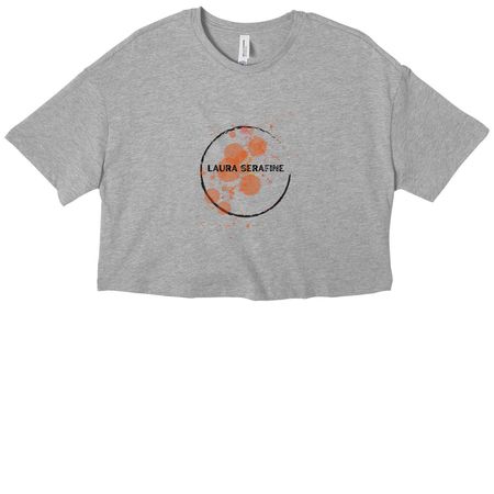 Laura Serafine Limited Paint Splatter Design, a Athletic Heather Women?s Cropped Cotton Tee