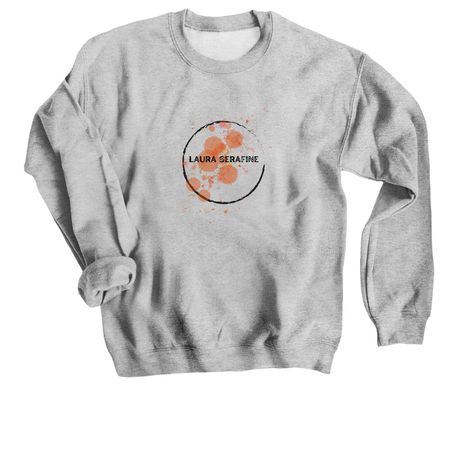 Laura Serafine Limited Paint Splatter Design, a Sport Grey Crewneck Sweatshirt