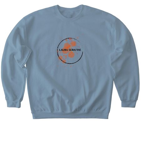 Laura Serafine Limited Paint Splatter Design, a Stone Blue Softstyle Crewneck Sweatshirt