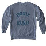 Doxie Dad&nbsp;, a Blue Jean Comfort Colors Crewneck Sweatshirt (back-view)