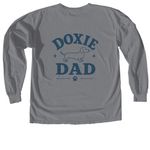 Doxie Dad&nbsp;, a Granite Comfort Colors Long Sleeve Tee (back-view)